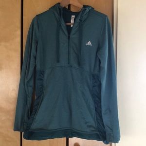 Adidas women’s teal workout pullover size large.